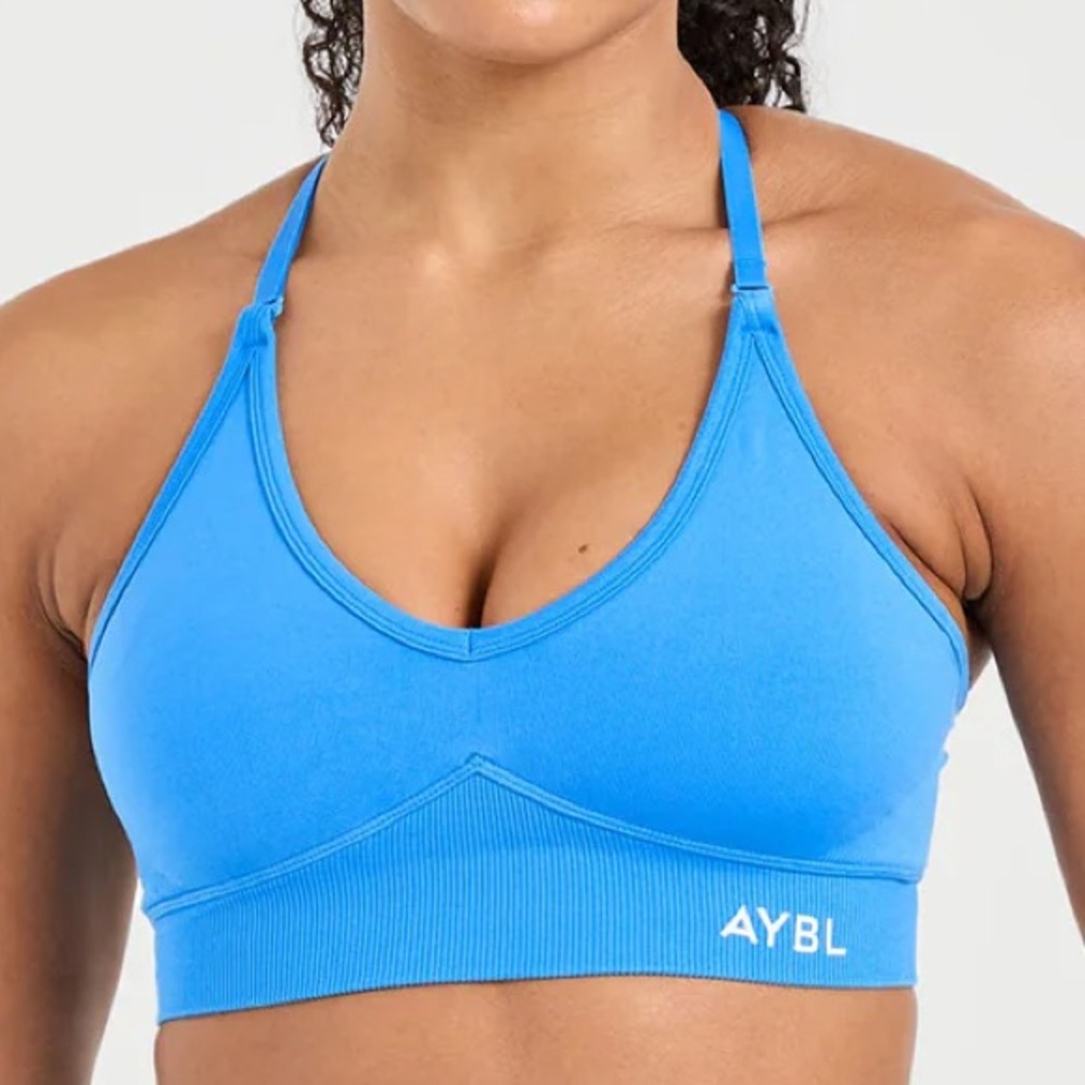 AYBL Blue V-Neck Sports Bra